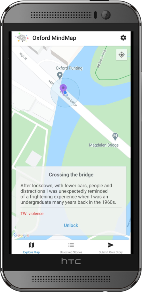 Oxford Mindmap: mobile app for sharing mental health experiences