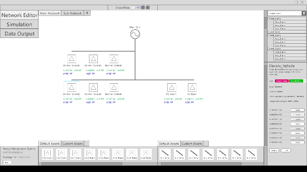 Network Editor UI design draft